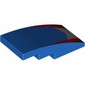 Slope Curved 4 x 2 No Studs with Silver, Red, and Black Markings print
