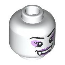 LEGO part 28621pr9620 Minifig Head with print in White