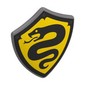Shield Triangular with Spiked Top with Black Border, Snake on Yellow Field print