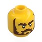 Minifig Head, Thick Reddish Brown Sideburns, Eyebrows, Beard, Stern, Closed Mouth / Smiling, Open Mouth