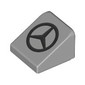 Slope 30° 1 x 1 x 2/3 (Cheese Slope) with Dark Bluish grey Mercedes Logo print