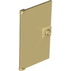 LEGO part 60616b Door 1 x 4 x 6 Smooth with Chamfered Handle Plinth in Brick Yellow/ Tan
