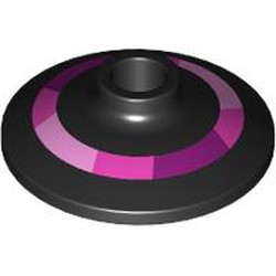 LEGO part 4740pr0033 Dish 2 x 2 Inverted [Radar] with Magenta/Dark Pink/Bright Pink Circle print in Black