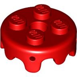 LEGO part 65700 Plate Special Round 2 x 2 with Melting Drops on Sides in Bright Red/ Red