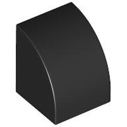 LEGO part 7126 Brick Curved 1 x 1 in Black