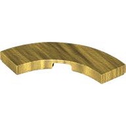 LEGO part 79393 Tile 3 x 3 Curved, Macaroni in Warm Gold/ Pearl Gold