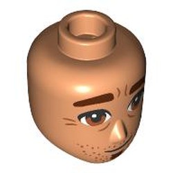 LEGO part 28649pr0020 Minidoll Head Male with print in Nougat