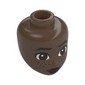Minidoll Head, Black Eyebrows, Brown Eyes, Freckles