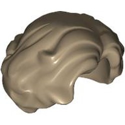 LEGO part 11256 Hair Short Wavy with Side Part in Sand Yellow/ Dark Tan