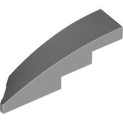 LEGO part 5414 Slope Curved 1 x 4 with Stud Notch Right in Medium Stone Grey/ Light Bluish Gray