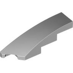 LEGO part 5415 Slope Curved 1 x 4 with Stud Notch Left in Medium Stone Grey/ Light Bluish Gray