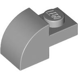 LEGO part 5841 Brick Curved 1 x 2 x 1 with Curved Top in Medium Stone Grey/ Light Bluish Gray