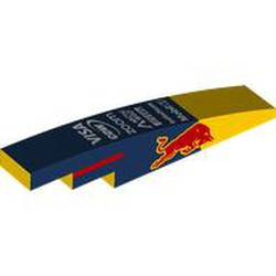 LEGO part 6801pr0002 Slope Curved 1 x 6 with print in Bright Yellow/ Yellow