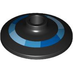 LEGO part 4740pr0034 Dish 2 x 2 Inverted [Radar] with Bright Light Blue/Dark Azure/Blue Circle print in Black