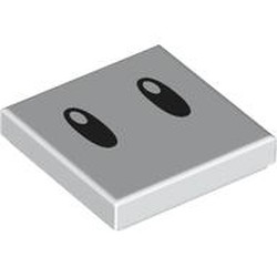 LEGO part 3068bpr9299 Tile 2 x 2 with Black Eyes print in White