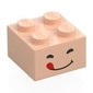 Brick 2 x 2 with Face, Closed Eyes, Tongue print