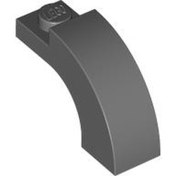 LEGO part 5843 Brick Arch 1 x 3 x 1 2/3 Curved Top in Dark Stone Grey / Dark Bluish Gray