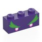 Brick 1 x 3 with White/Dark Pink Eyes, Green/Bright Green Eyebrows print
