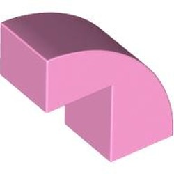 LEGO part 5907 Brick Curved 1 x 2 x 1 2/3 with 1 Cutout in Light Purple/ Bright Pink