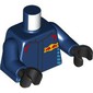 Torso, Racing suit, Red Bulls on Yellow Background print, Dark Blue Arms, Black Hands