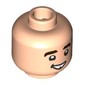 Minifig Head Neville Longbottom, Dark Brown Eyebrows, Tooth Gap, Open Mouth Smile / Scared