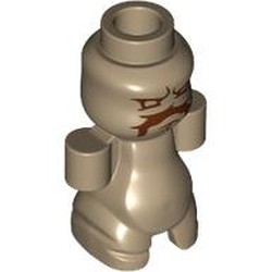 LEGO part 7076pr0001 Creature, Mandrake with Reddish Brown Face print in Sand Yellow/ Dark Tan