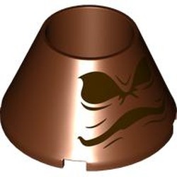 LEGO part 4742pr0004 Cone 4 x 4 x 2 Hollow No Studs with Sorting Hat print in Reddish Brown