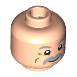 LEGO part 28621pr9647 Minifig Head with print in Light Nougat