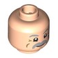 Minifig Head Vernon Dursley, Thick Light Bluish Grey Eyebrows, Moustache, Dark Tan Wrinkles, Smile/Angry