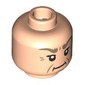 Minifig Head Magdalene Dursley, Dark Tan Eyebrows, Crows Feet, Smirk