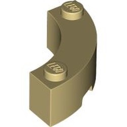 LEGO part 5152 Brick Round Corner 3 x 3 Macaroni with 2 Studs in Brick Yellow/ Tan