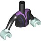 Minidoll Torso Woman with Light Aqua Arms and Hands with Dress, Lavender/Dark Purple Lines print