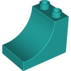 LEGO part 2301 Duplo Brick 2 x 3 x 2 with Curve in Bright Bluish Green/ Dark Turquoise