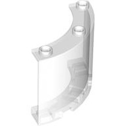 LEGO part 4041 Panel 4 x 4 x 3 Quarter Cylinder in Transparent/ Trans-Clear