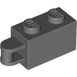 LEGO part 34816 Brick Special 1 x 2 with Vertical Closed Handle on Edge in Dark Stone Grey / Dark Bluish Gray
