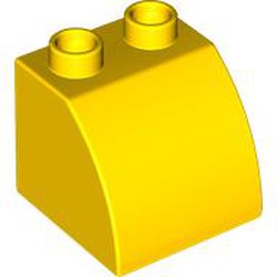 LEGO part 11170 Duplo Brick 2 x 2 x 1 1/2 with Curved Top in Bright Yellow/ Yellow