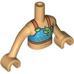 LEGO part 92456c06pr0015 Minidoll Torso Girl with Warm Tan Arms and Hands with print in Warm Tan