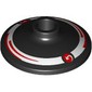 Dish 2 x 2 Inverted [Radar] with White Circle, Arrow, Red Strips, Dots print
