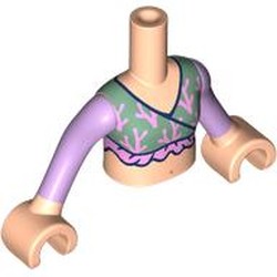 LEGO part 92456c01pr0131 Minidoll Torso Girl with Light Nougat Arms and Hands with print in Light Nougat