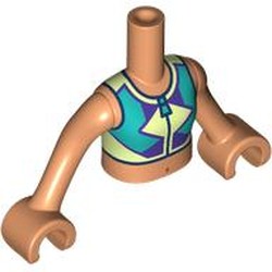 LEGO part 92456c03pr0013 Minidoll Torso Girl with Nougat Arms and Hands with print in Nougat