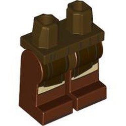 LEGO part 970c19pr0005 Hips and Reddish Brown Legs with print in Dark Brown