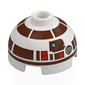 Brick Round 2 x 2 Dome Top with Dark Brown Astromech Droid print (R7-D4)