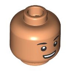 LEGO part 28621pr9645 Minifig Head with print in Nougat