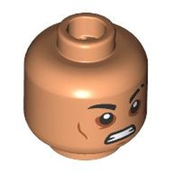 LEGO part 28621pr9644 Minifig Head with print in Nougat