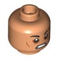 Minifig Head Darth Dev, Black Eyebrows with Cut, Surprised/Dark Nougat Eyeshadow, Angry