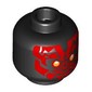 Minifig Head Darth Maul, Red Face, Yellow Eyes Print