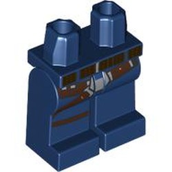LEGO part 970c05pr0019 Hips and Dark Blue Legs with Black Belt, Reddish Brown Straps, Silver Buckles print in Earth Blue/ Dark Blue