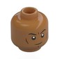 Minifig Head, Eyebrows, Reddish Brown Lines, Angry Stare Print