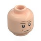 Minifig Head Admiral Motti, Dark Tan Eyebrows, Nougat Lines, Thin Smile / Scared, Worried