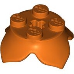 LEGO part 15469 Plant, Leaves, Round 2 x 2 x 2/3 with + Axle Hole and 4 Leaf Extensions in Reddish Orange